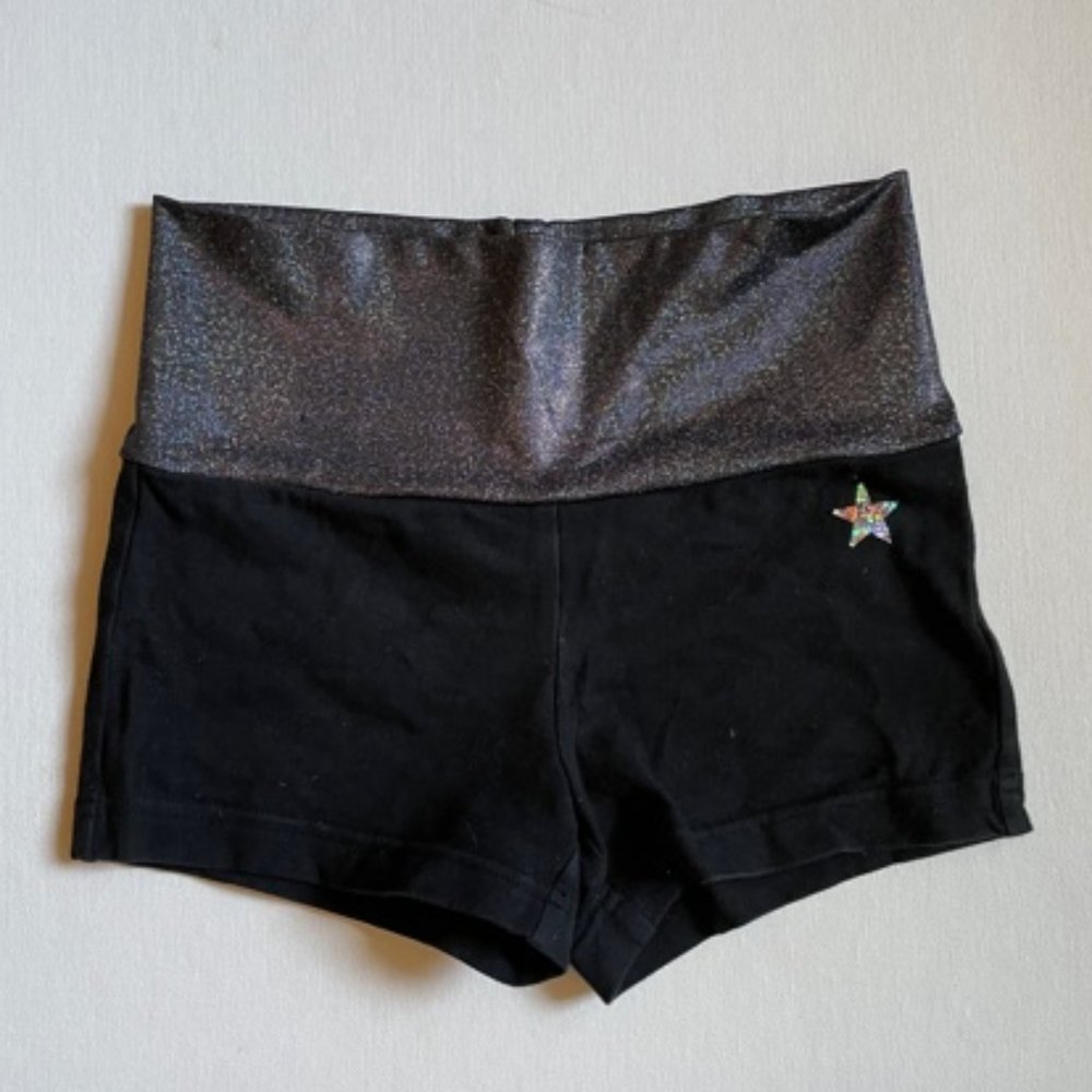 Capezio Dance Black Shorts Glittery band size 4/5